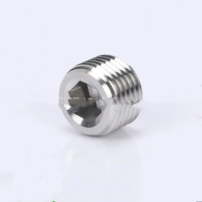 Stainless steel hexagonal pipe plug bulkhead fitting for 3/8 inch threads