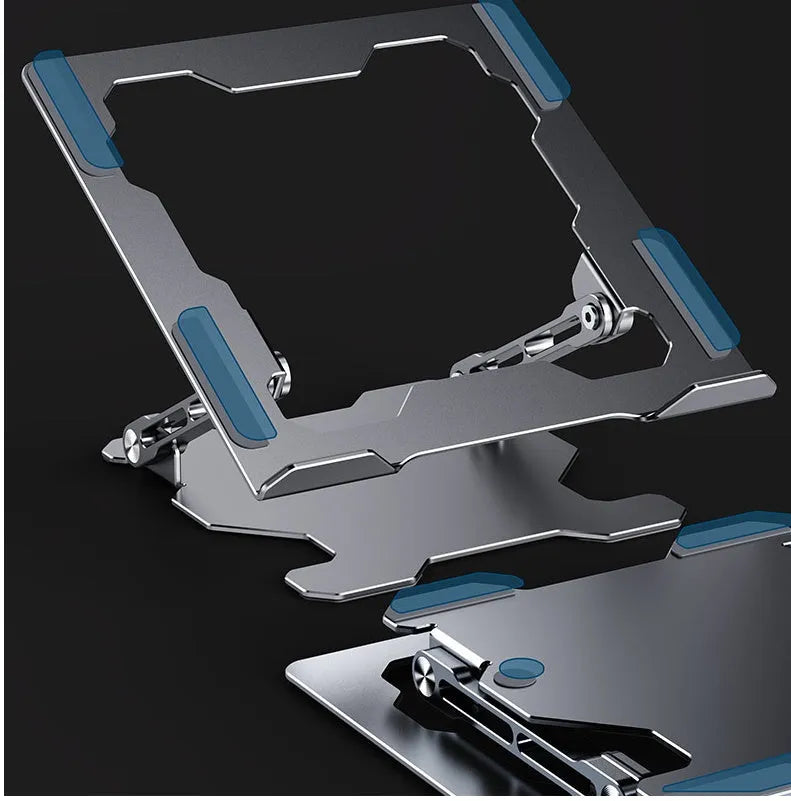 Aluminum alloy adjustable laptop stand in grey or white for devices up to 15 inches