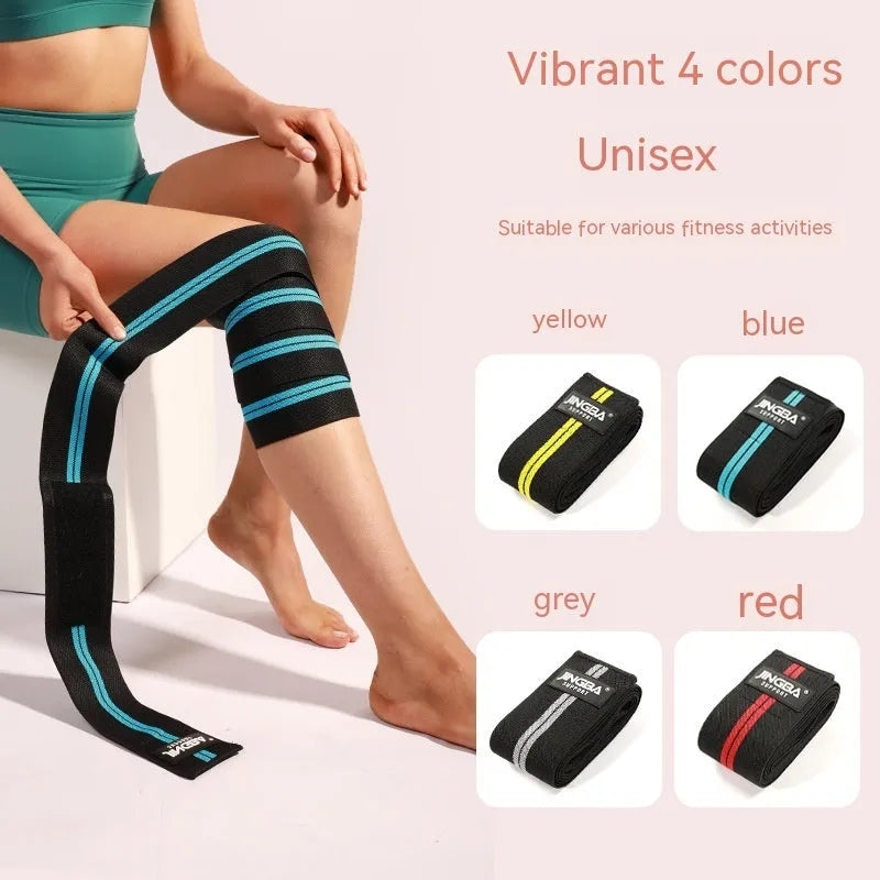 Adult adjustable knee pads for weightlifting and cycling sports protection in blue colour