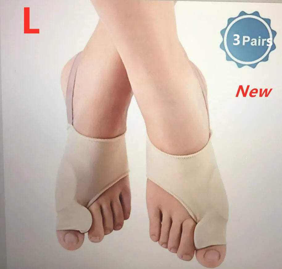 Corrective bunion socks with silicone gel pad and toe separator in three sizes