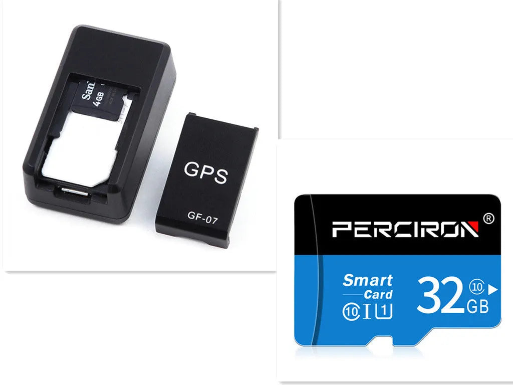 Black mini magnetic GPS car tracker device with compact rectangular design for vehicle attachment