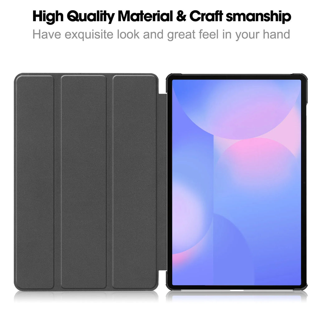 Samsung Galaxy Tab S10 FE Plus 13.1-inch leather tri-fold protective case in various colour options.