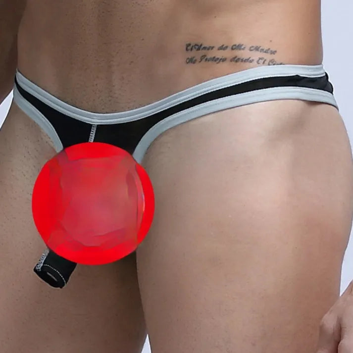 Men's ice silk elephant nose design briefs in multiple colours on a white background.