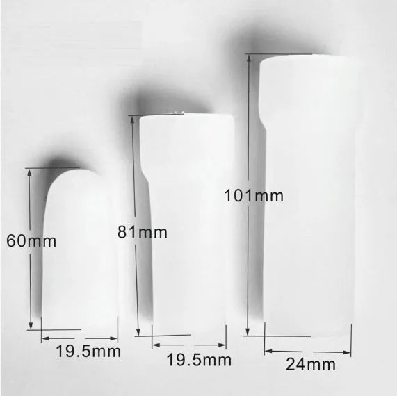 Blue silicone male masturbator stretch exerciser showing three size options S, M, L