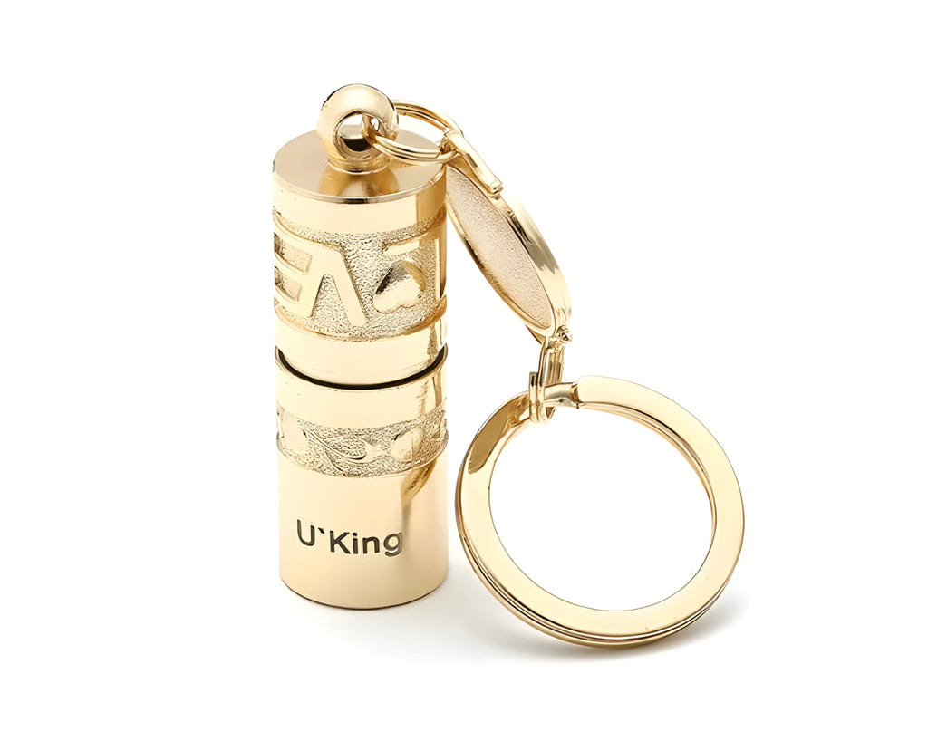 Gold zinc alloy mini waterproof LED flashlight keychain for outdoor emergency use