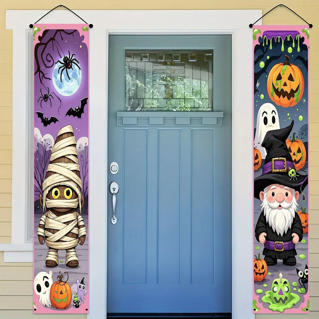 Halloween couplet banner decorations measuring 30x180cm made from polyester fabric