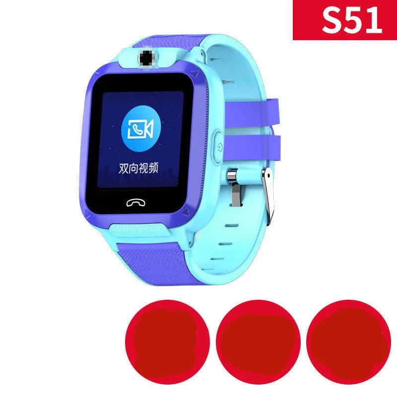 Blue children's smart watch with GPS and video calling on 1.44-inch touch screen
