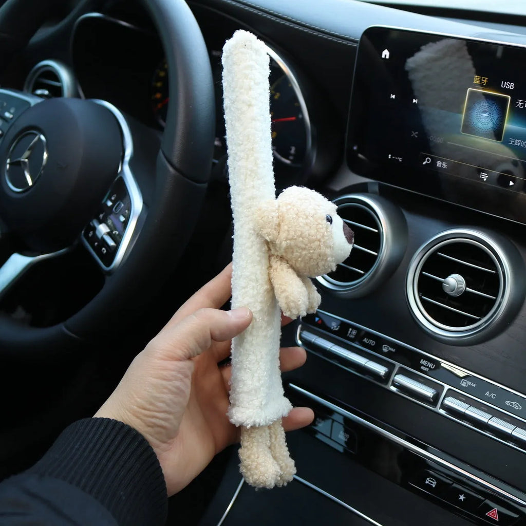 Cartoon rabbit and bear design lamb wool car seatbelt shoulder protector for passenger comfort