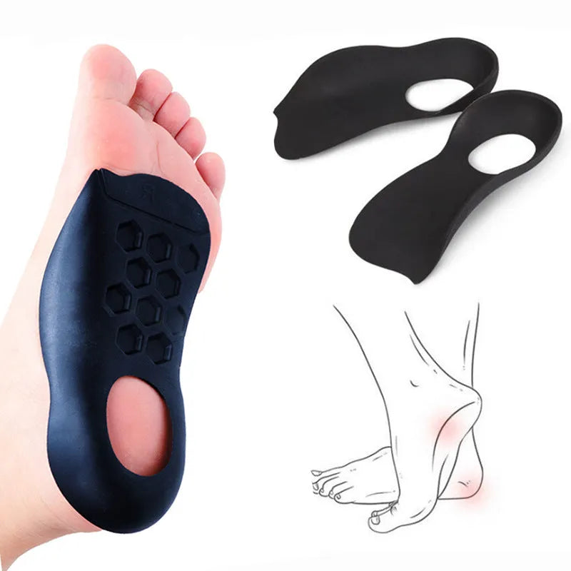 TPR arch support insole with varus correction design in three colour options