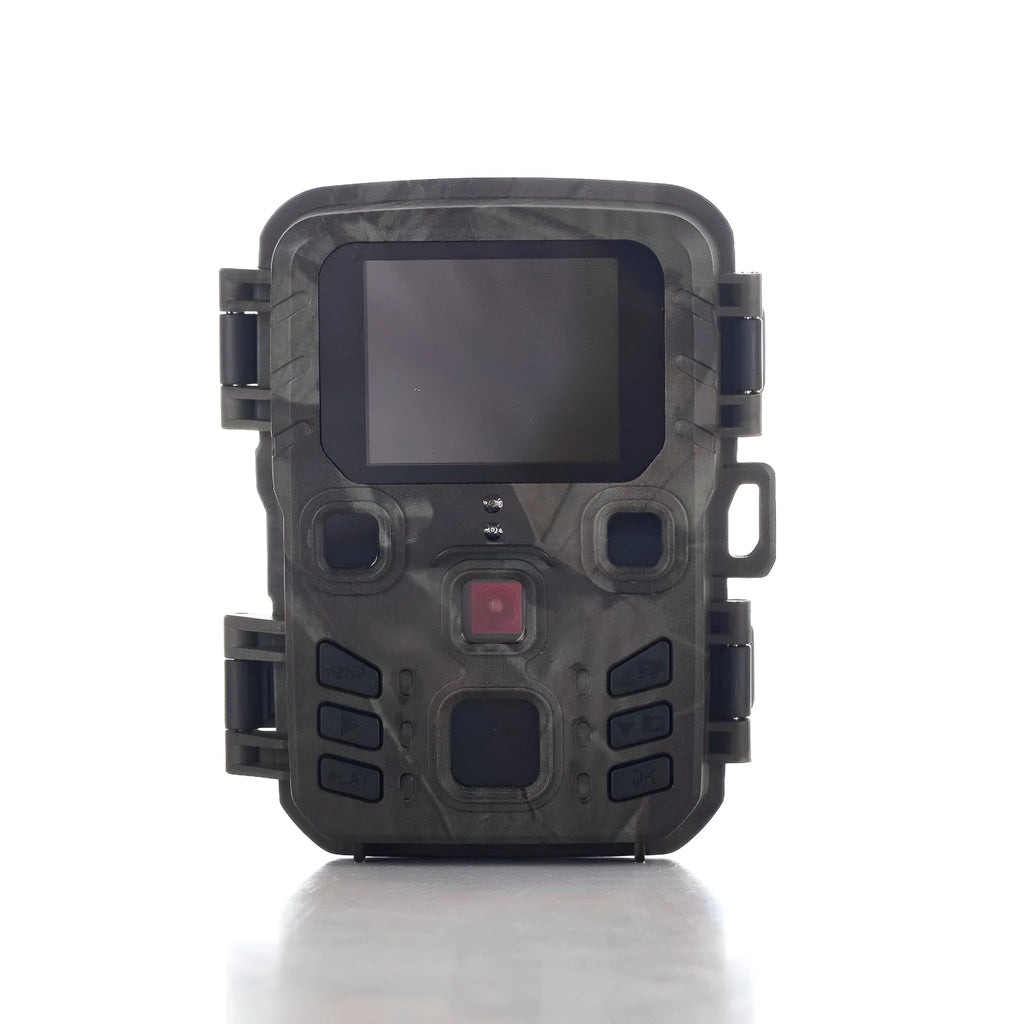 Black plastic infrared night vision monitoring device with 12MP sensor and TF card slot