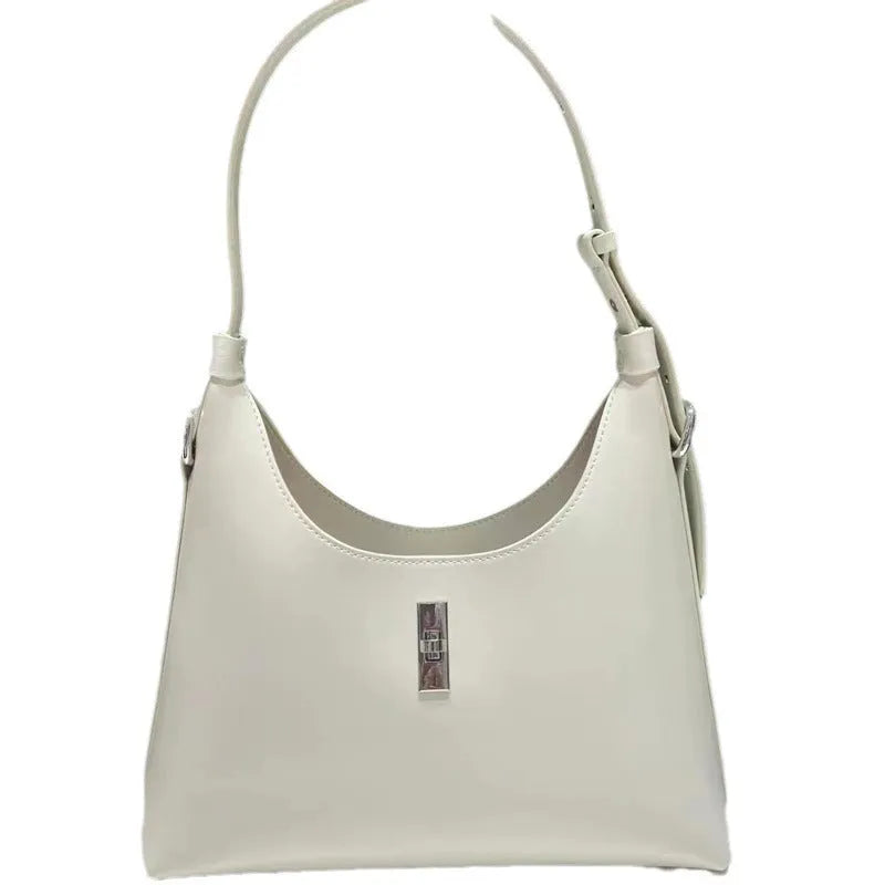 Genuine leather dumpling-shaped crossbody bag with multiple compartments in apricot colour