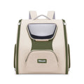 Large capacity nylon pet trolley bag panoramic model in khaki with backpack straps