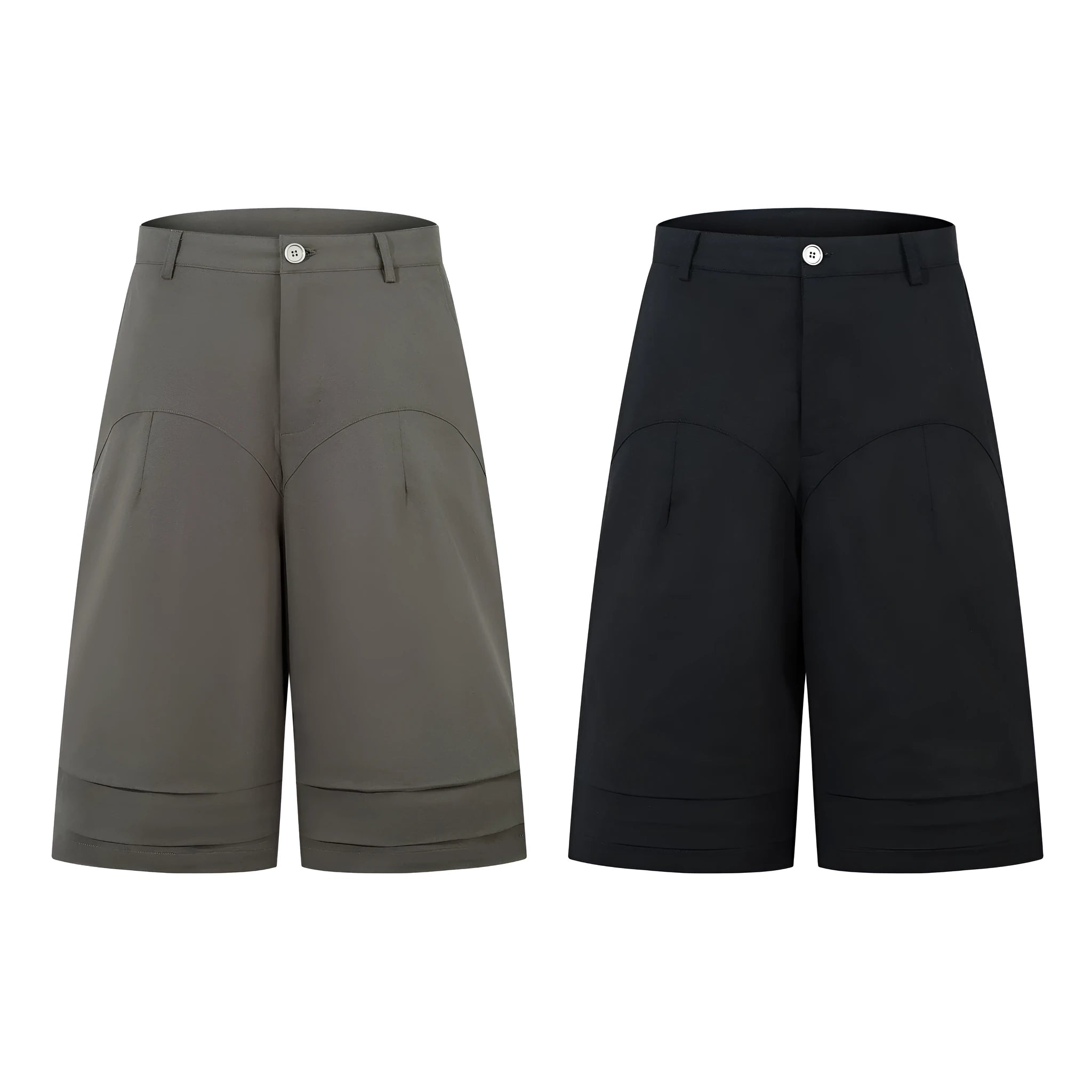 Retro wide leg straight denim middle pants in black and green colours with loose fit and zipper fly