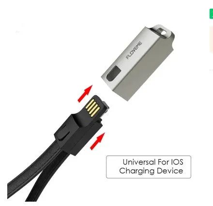 20cm leather USB-C to Lightning charging cable for iPhone in red, black or brown with zinc alloy connectors