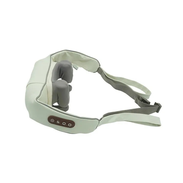 Blue foldable electric neck and shoulder massager with display screen