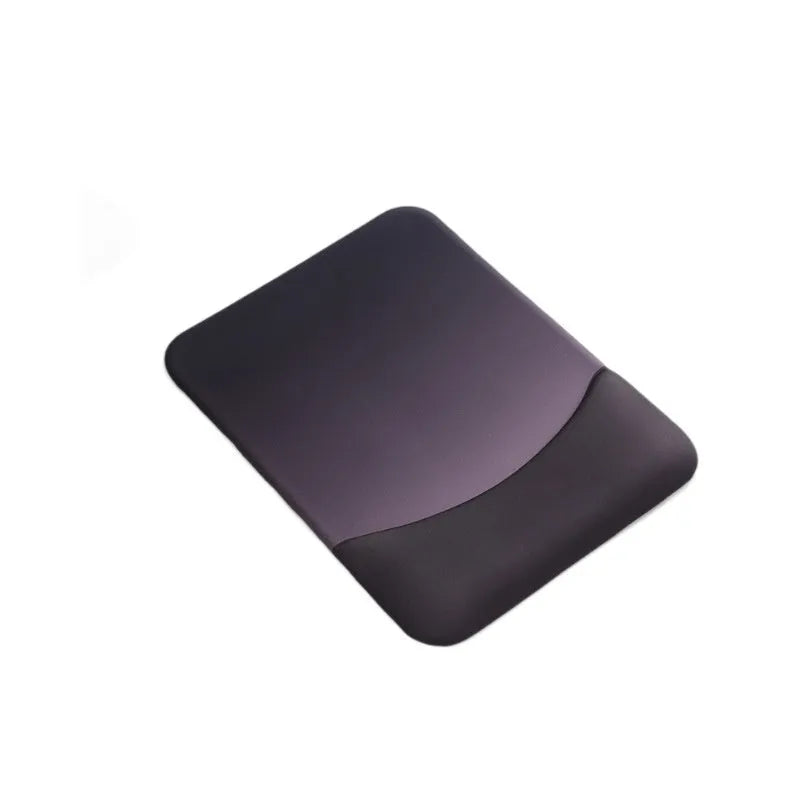 Square silica gel wrist rest mouse pad with strap on a desk, 250mm by 180mm, cloth surface
