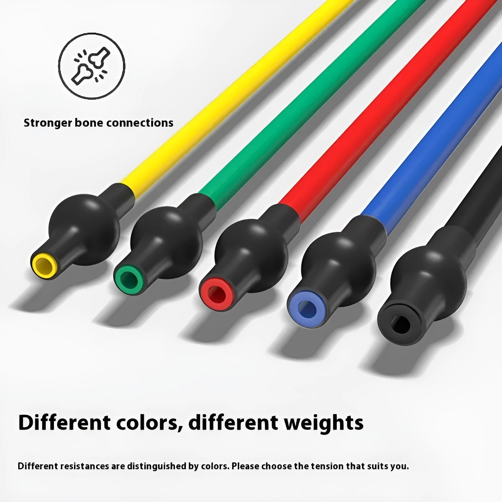 Colour-coded adjustable chest expander with TPE tension rope for home fitness
