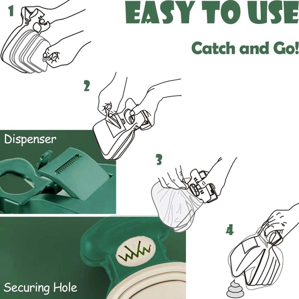 Portable pooper scooper with expandable waste compartment and carabiner clip attachment