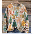 Women's round neck sweater featuring a digital printed little flower pattern in various colours.