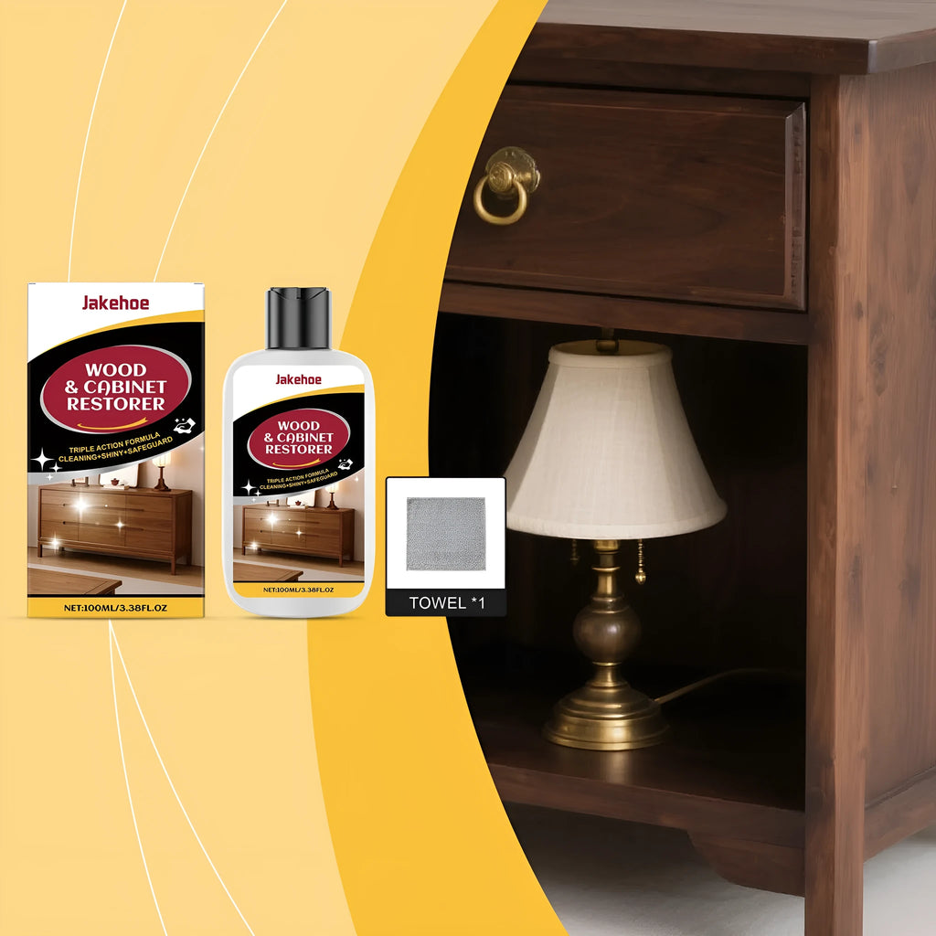 Wooden furniture scratch care solution kit with 100ml bottle and 20x20cm application cloth