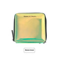 Compact women's Korean-style folding wallet in PU leather measuring 11cm x 11cm