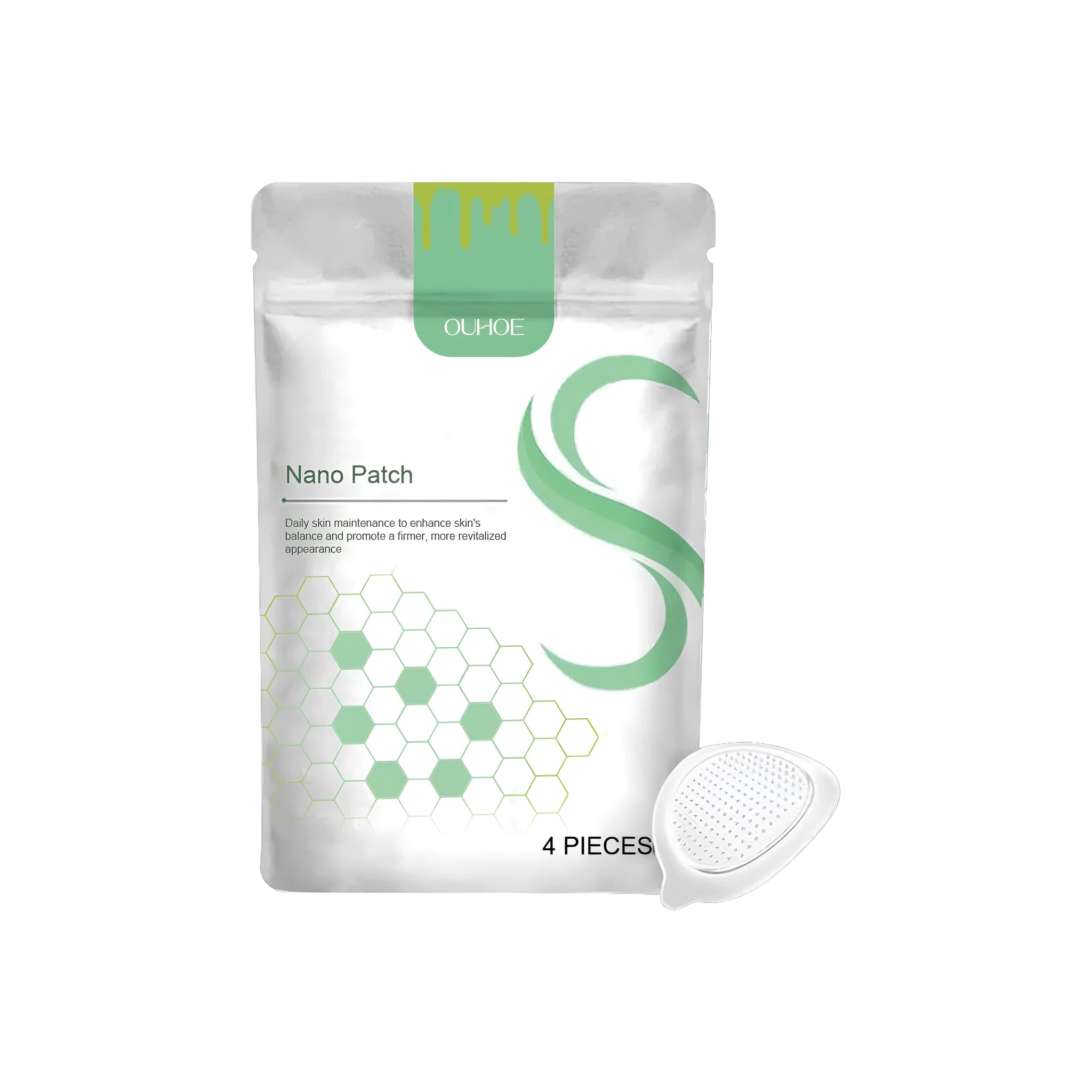 Four micro needle body shaping care patches with adhesive backing for topical skincare application