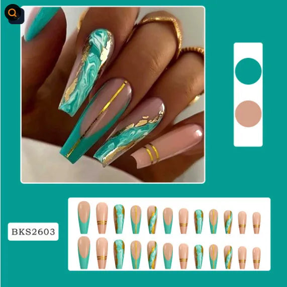 Ballet wave line nail stickers set with jelly glue in multiple pattern options