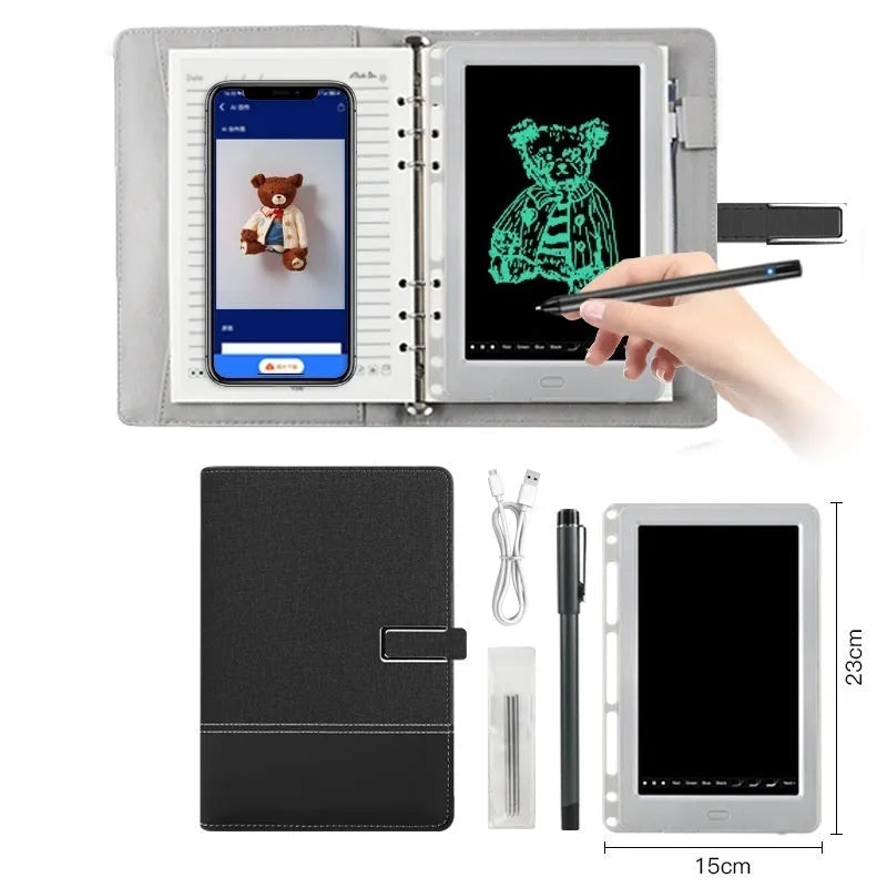 85-inch electronic writing pad with smart pen on stitching appearance background