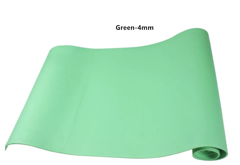 EVA yoga mat in various colours showing 4mm and 6mm thickness options