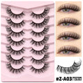 Natural false eyelashes without eyeliner in artificial fibre with thick, natural long style