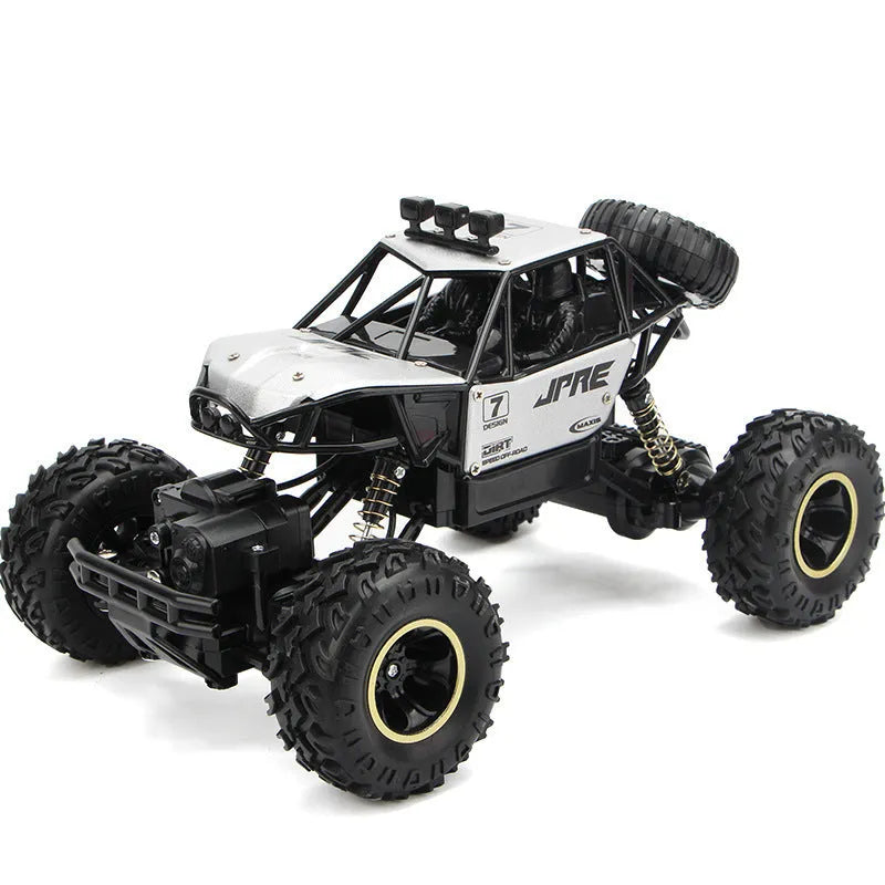 Large black 4WD off-road remote control climbing car with 2.4G wireless controller