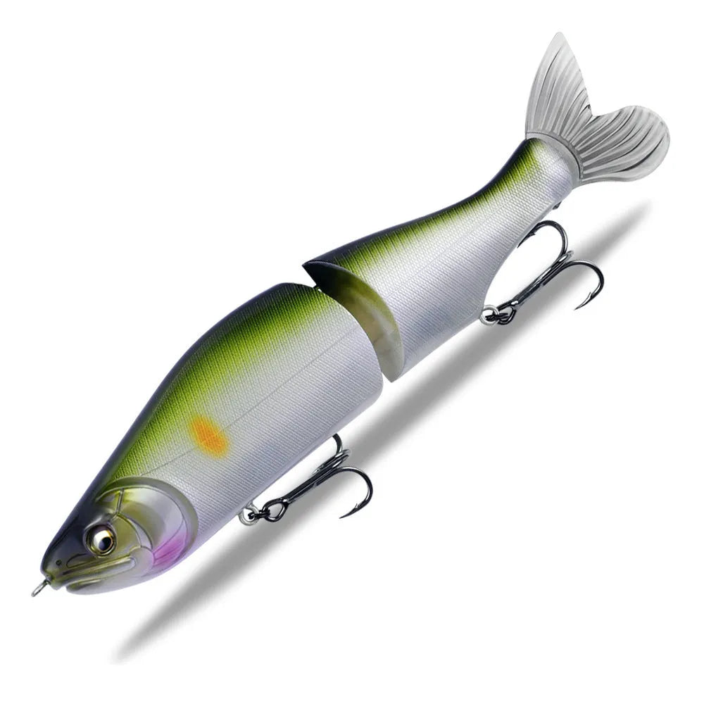185mm long soft plastic fishing lure for bass, shown in one of 15 available colour options.