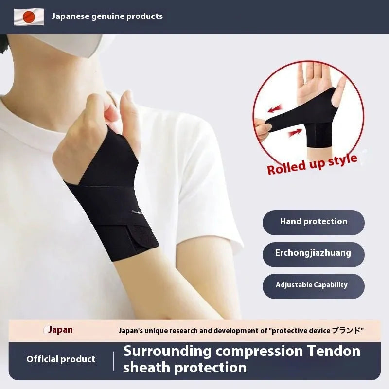 Adjustable black and skin colour athletic wristguards for badminton, tennis and volleyball sports.