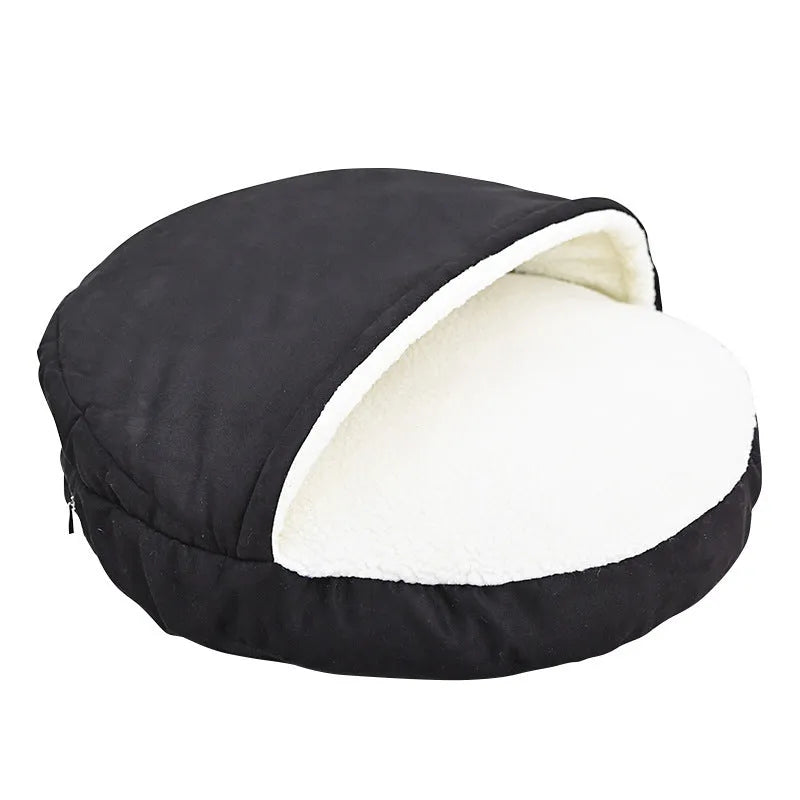 Brown and grey removable washable cloth dog kennel for small to medium-sized pets