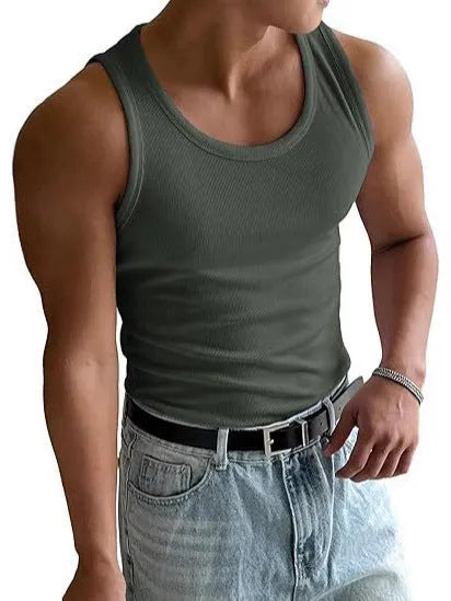 Men's tight fit round neck workout t-shirt with wool lining in six colour options for gym training