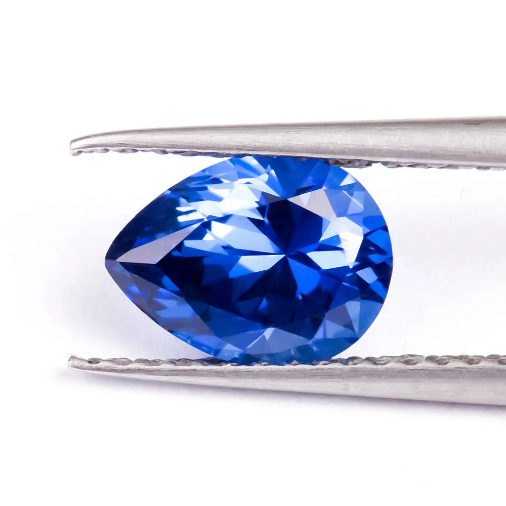 Heart-shaped tiara cut synthetic royal blue gemstone for jewellery making