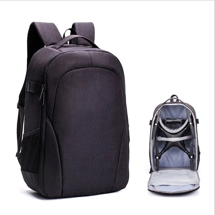 Black waterproof Oxford cloth drone backpack with 52cm height and shock resistant design