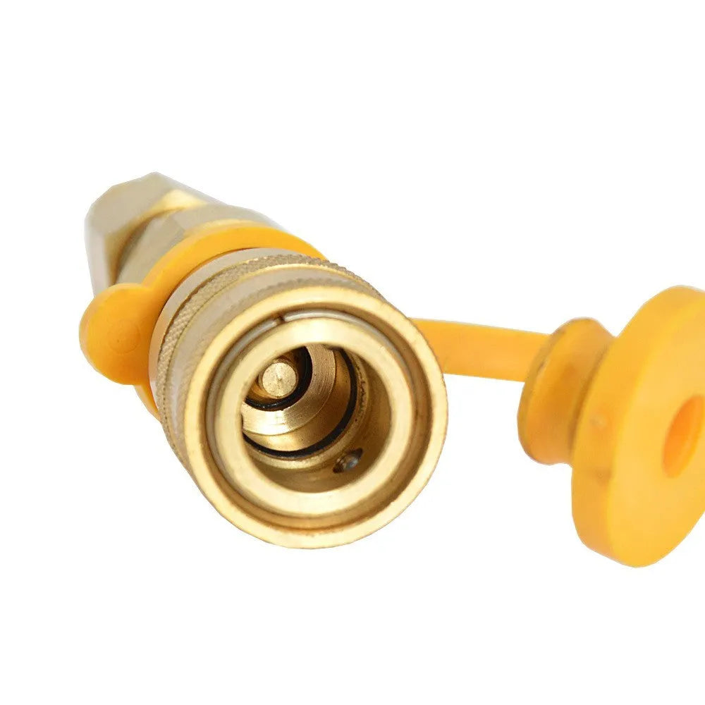 Gold-coloured solid brass 3/8 American standard gas propane tank charging connector