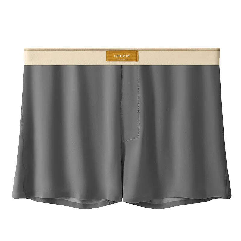Men's ice silk underwear three-pack showing loose fit and solid colour options