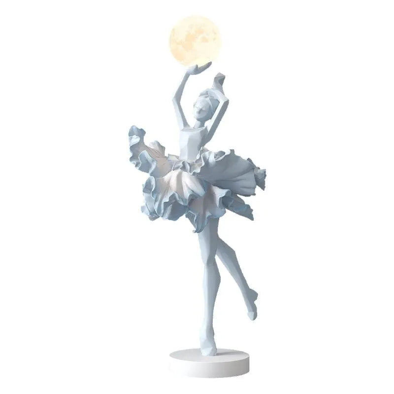 Art Girl Atmosphere small resin night light in Black Gold colour with USB charging cable.