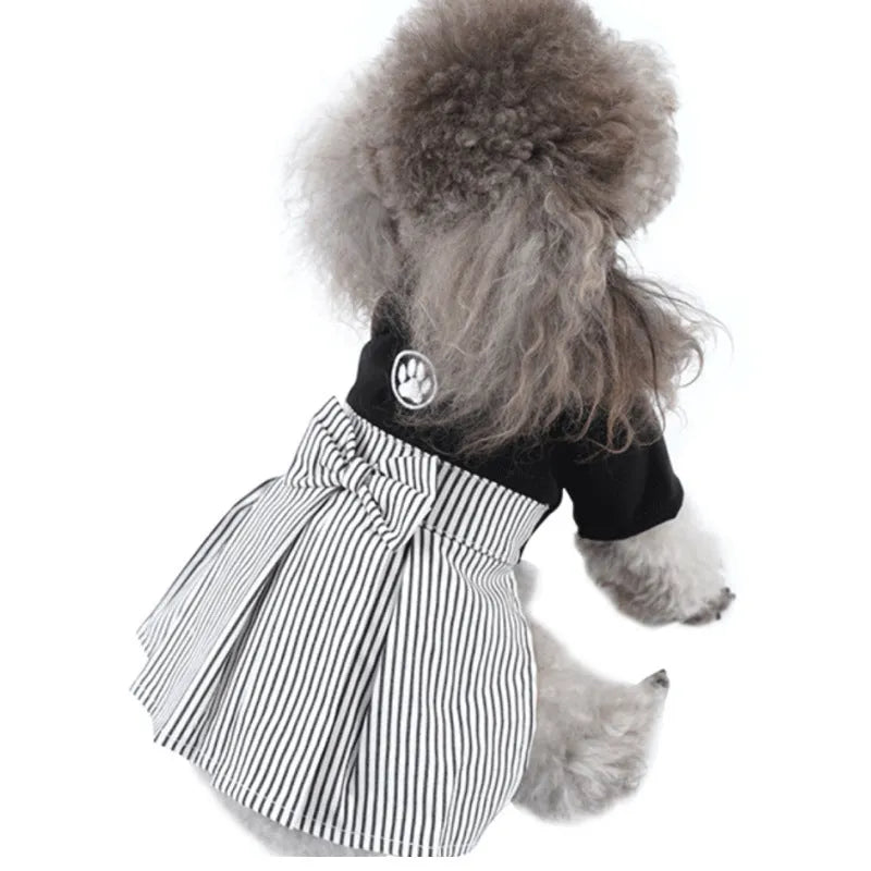Cotton poodle clothes in four-foot pants or skirt style for small to extra-large dogs