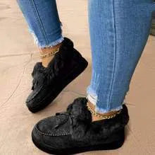 Women's casual cotton shoes with rubber sole and velvet trim in multiple colours
