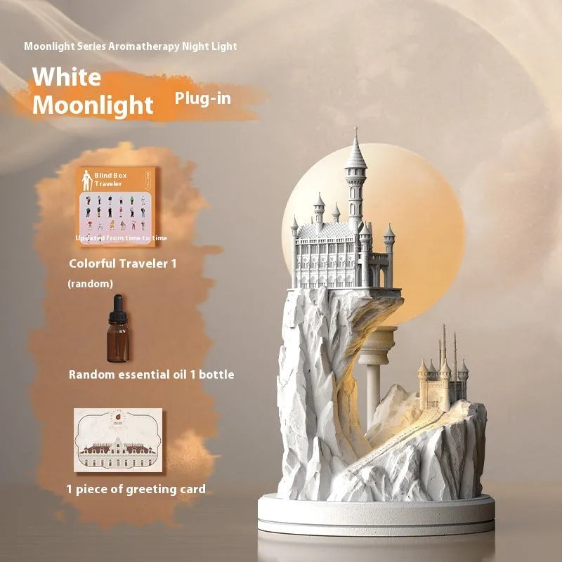 White composite gypsum table lamp with wire control switch for bedroom night lighting