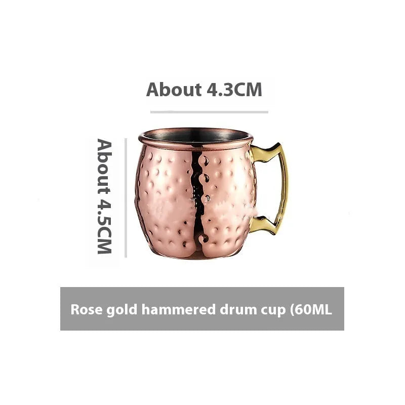 Stainless steel Moscow mule cup with copper plating in multiple colour options and capacity sizes