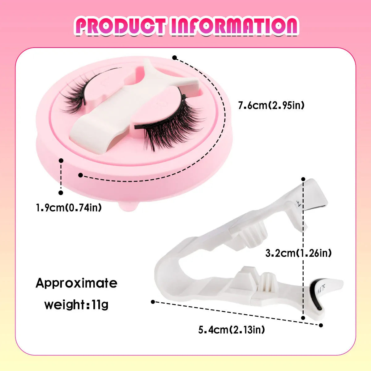 Reusable waterproof false eyelashes in multiple specifications with glue-free design