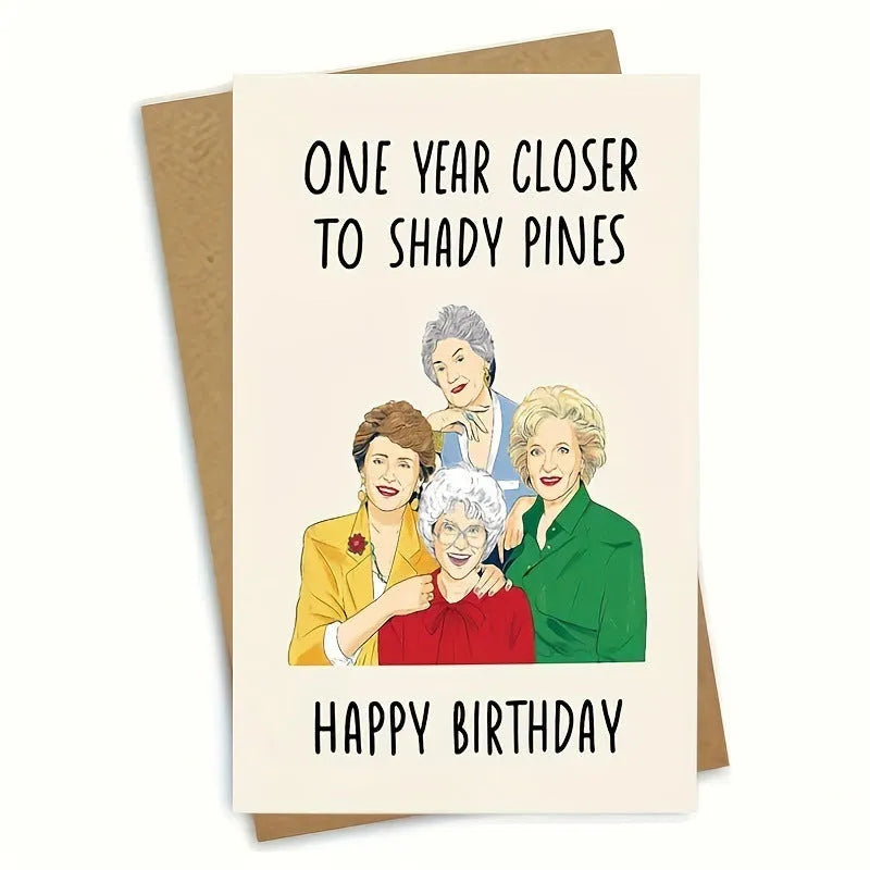 Simple modern birthday greeting card with a choice of coloured or Kraft paper envelopes.
