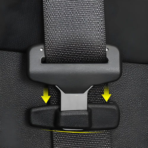 Black ABS plastic car safety belt stopper clip set with 2 pieces in OPP packaging