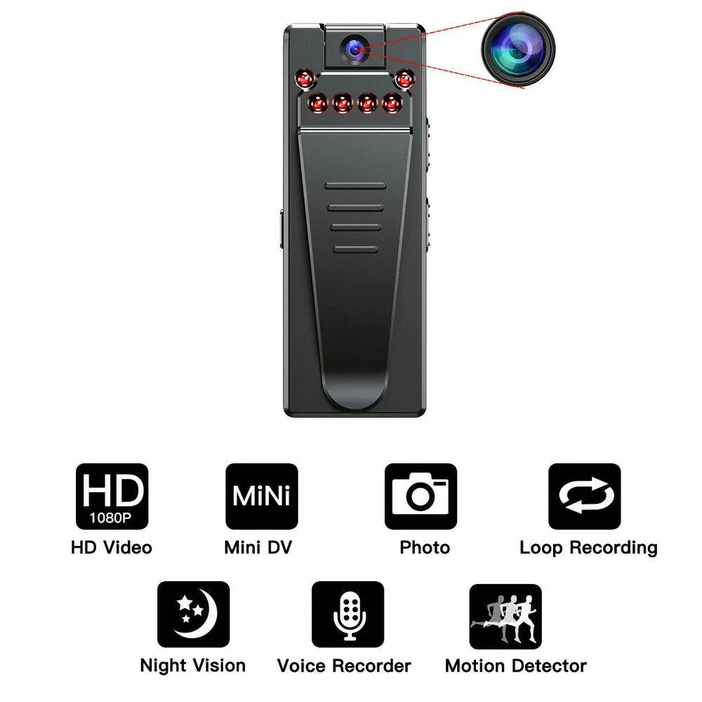Black 1080p HD DV home camera with a rotatable lens on an ABS plastic body.