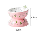 Ceramic raised cat bowl with tilted design in orange, pitaya, or watermelon colour options