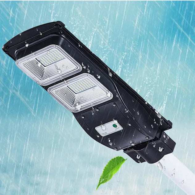 Integrated solar street light with LED illumination for outdoor household and garden use